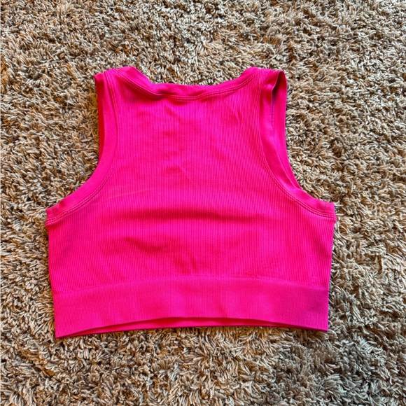Pro-Fit Ribbed Pink Tank Top - Picture 2 of 3